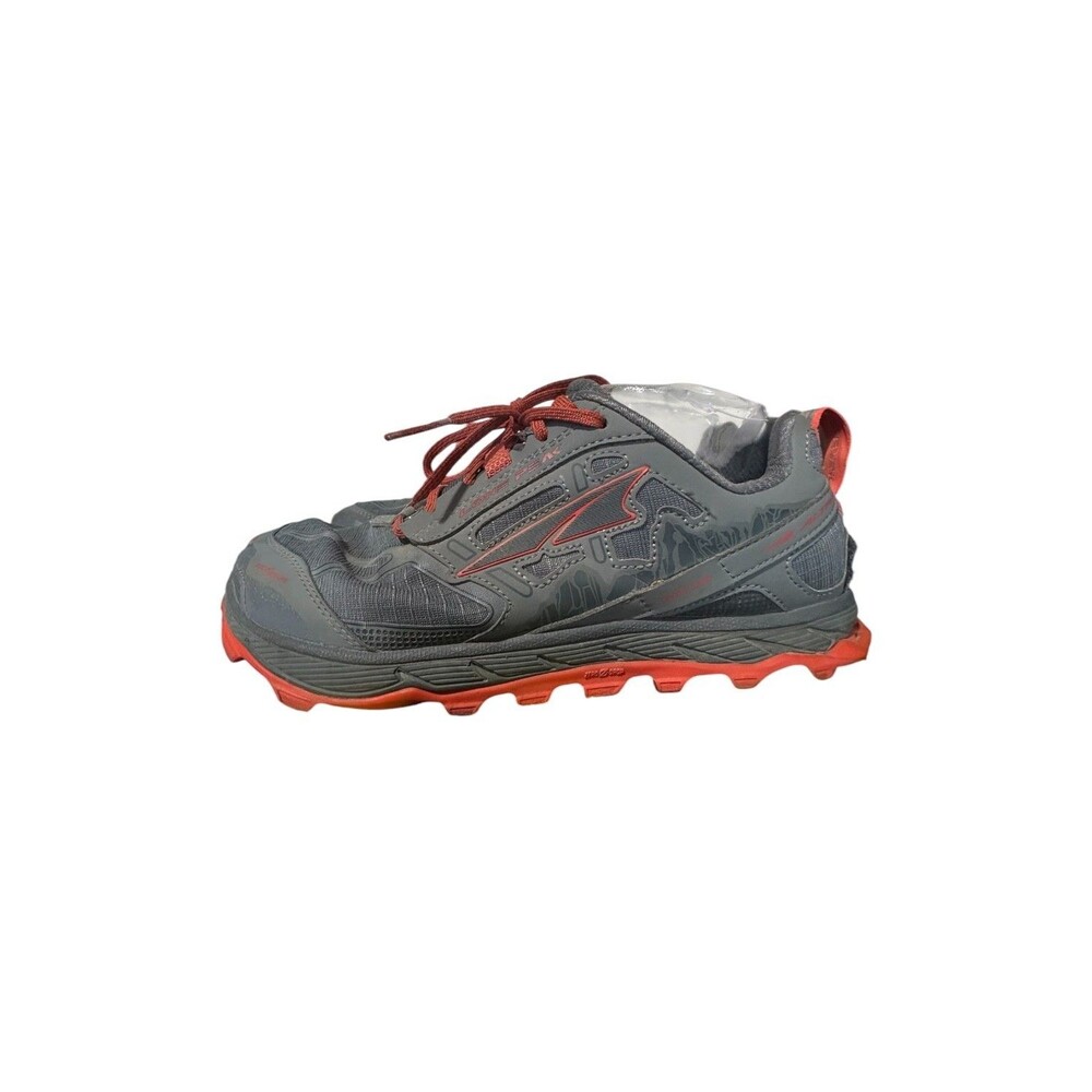Altra Lone Peak 4 Trail Running Shoes Men's 8 Gray Red Athletic Sneakers Hiking